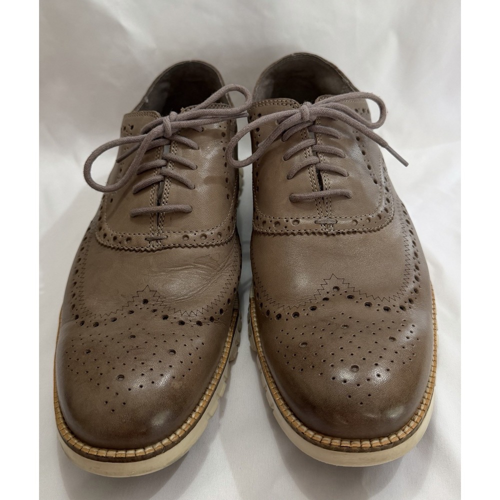Cole Haan ZEROGRAND Wingtip Oxford Shoes Mens 13 Taupe Leather Grand OS